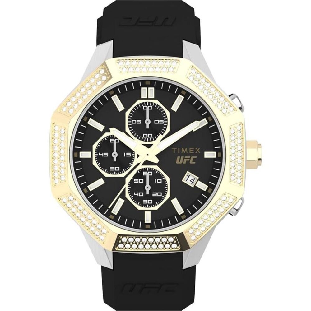 Timex UFC King Chrongraph Black Silicone Mens Watch TW2V85200